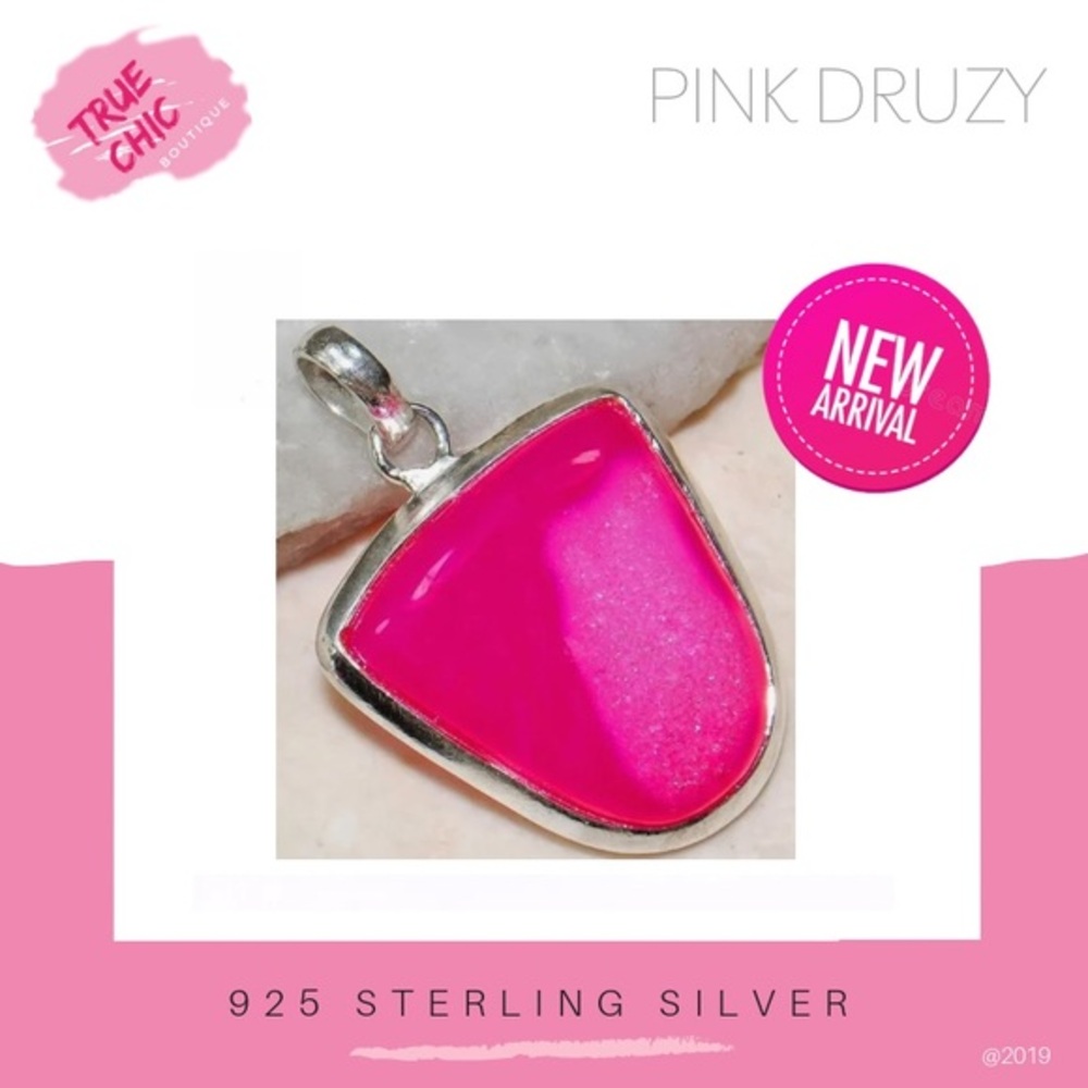Pink Druzy Pendant